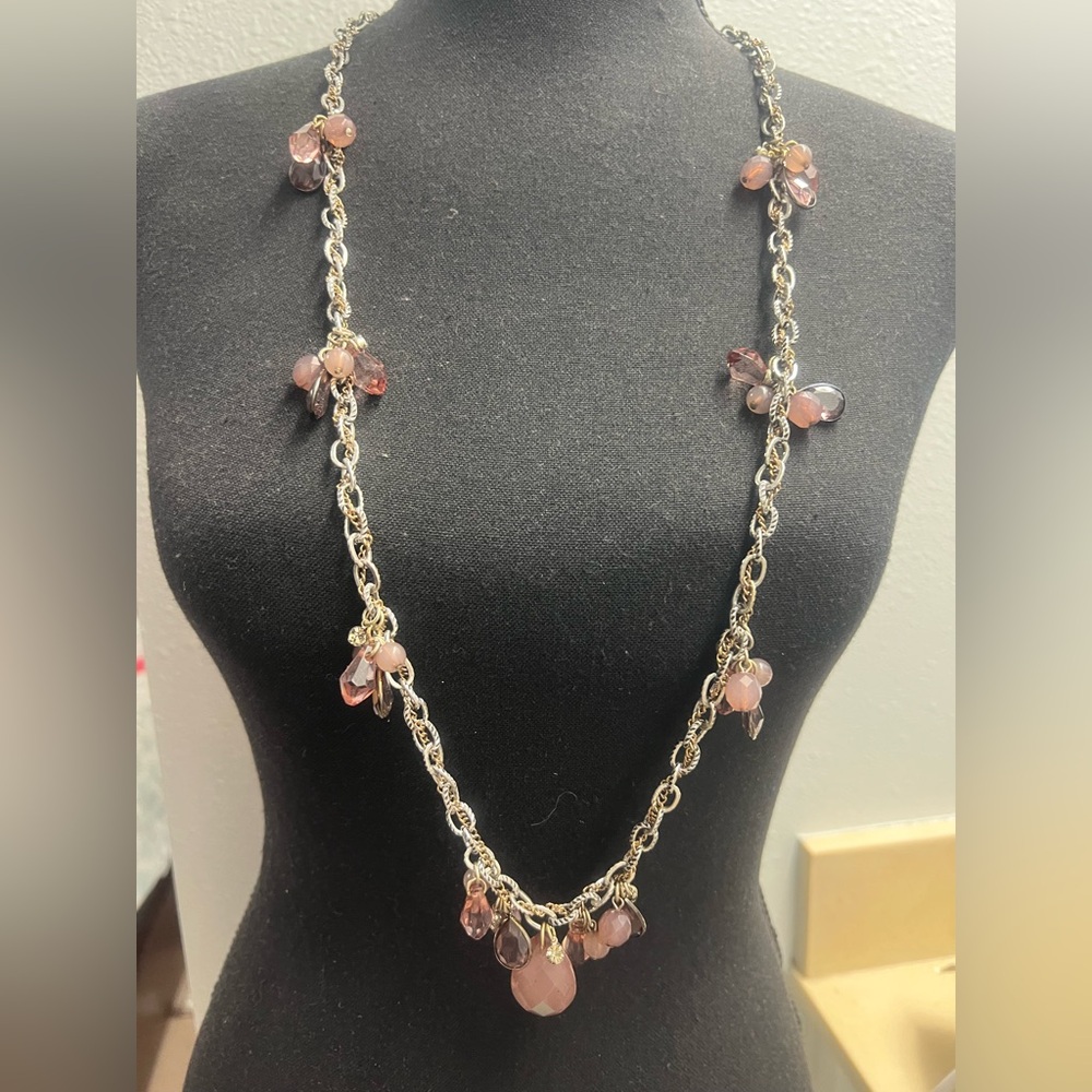 Loft Elegant Gold and Pink Necklace